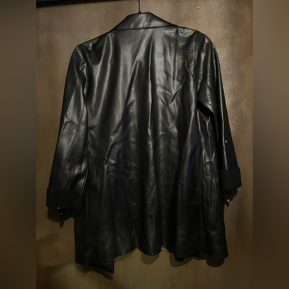 Pull&Bear Black Leather Women's Coat - Picture 6 of 8